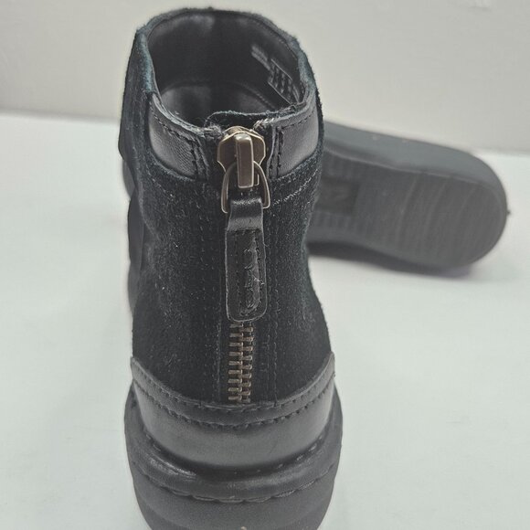 Clarks Comoft Ankle Booties Suede Black Slouchy Casual Short Moto Boots Size 6 - Picture 11 of 11